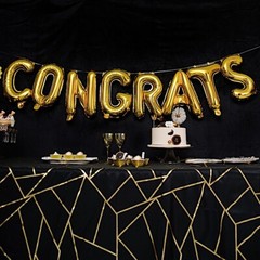 Gold 13″ Congrats Mylar Foil Balloon BANNER Party Events Decorations Supplies