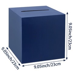 Navy Blue Card Box With Slot 9.05 Inch Receiving Holder Wedding Baby Shower