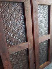 WEDDING Shutter-2 Handmade Reclaimed wood & Antique tin ceiling tile 42″ Barn