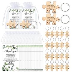 Wedding Favors for Guests Bulk Include Rustic Wood Puzzle 50 Natural Wood