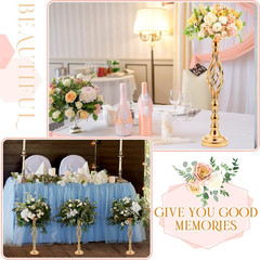 Elegant Gold Tall Flower Vase Candle Holders – 20 Pcs Wedding Centerpieces