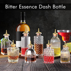 Bitters Bottle 8Pcs Glass Dash Bottle Set for Cocktail with Zinc Alloy Dasher To