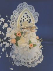 New Western Bride & Groom & Cowboy Hat, Chapel Window, Wedding Caketop, #119