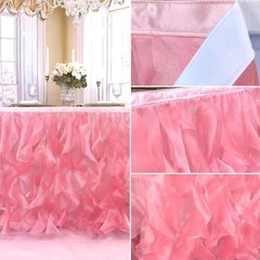 Luxury Organza Mesh Table Skirt Draping Floating Romance – Watermelon Red-6ft