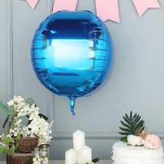 2 ROYAL BLUE 18″ wide 4D Round Orbs Mylar Foil Balloons Wedding Decorations