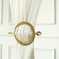 GOLD 2 Plastic 6″ Braided Design CURTAIN TIE Backs Acrylic Crystals Party Events