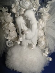 New Vintage Wilton «Ecstasy» Wedding Cake Top, white porcelain couple 117-831