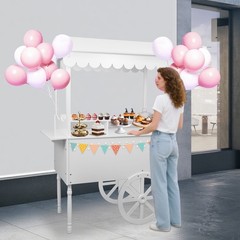 55lbs Candy Cart Display Stand with 2 Wheels Decorated Dessert Cart Candy Cart