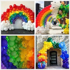 412pcs Rainbow Balloon Arch Kit Assorted 5/10/12/18 Inch Multicolor – 412