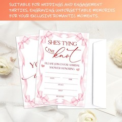 Mueddur Bridal Shower Invitations With Envelopes, She’s Tying The Knot…