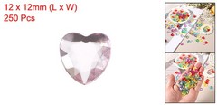 250Set Acrylic Heart Gems Heart Shaped Bauble Vase Fillers Ornaments Pink