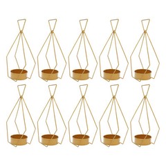 10pcs Gold Metal Diamond Shape Flower Vases Tabletop Wedding Centerpieces Stand