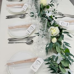 50 Sets Wooden Folding Hand Fans with Organza Bags & Thank You Tags – Wedding Fa