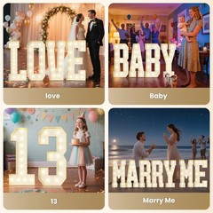 4FT Marquee Letters B Sign,Large Light Up Numbers Party Decoration – Hook and…
