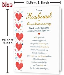 Romantic Anniversary Card for Husband, Husband Anniversary Card Gifts from Wi…