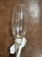Wilton Toasting Glasses Silver Tone Hearts Flute Style 6 Ounces Set Of 2