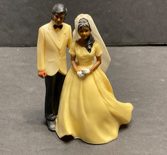 Vintage Wedding Cake Topper 1950’s 1960’s Bride and Groom Figurine Plastic