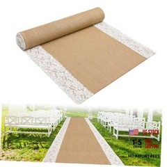 moonoom 20 Ft x 36 in Natural Burlap Wedding Aisle Runner, Rustic Jute 20ft