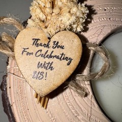 13ea. Small Candles Gifts In Brown Window Boxes.”Thanks For Celebrating With Us”