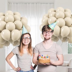 Sand White Balloons 12 inch, Cream Beige Latex 12 inches,