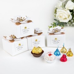 20 PCS Elegant White Floral Candy Boxes – Perfect for Weddings & Baby Showers