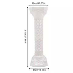 4-Pieces 34.65 In. H White Wedding Roman Decorative Stand Column Flower Holder W