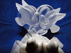 New Western Cowgirl Cowboy Couple Wedding Cake topper with Kissing Doves