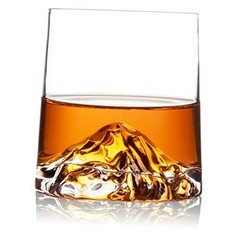 Stemless Wine Glasses Set of 2,8.5 oz Mountain Crystal 2 Count (Pack of 1)