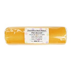 Yellow Deco Mesh Rolls – 10″ Yellow Fabric Mesh Ribbon for Christmas Tree
