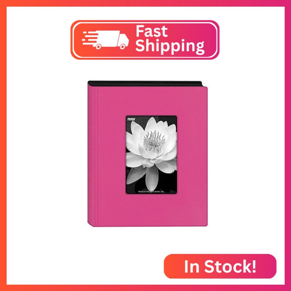 Pioneer Photo Albums KZ-46/HP KZ-46 Hot Pink Mini Frame Cover Photo Album, 4″ x