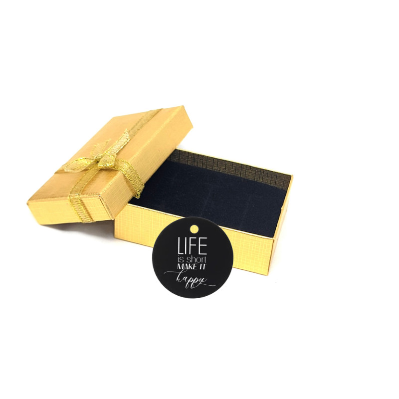 Life Quote Black Metal Round Tag, Motivational Keepsake for Birthday, Graduation