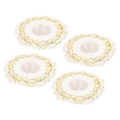 4Pcs Lace Bouquet Collar DIY Decoration Wedding Bridal Bouquet Holder Gold Tone