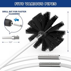32 Feet Dryer Vent Cleaner Kit, Enhanced Flexible Quick Snap Brush with 32FEET