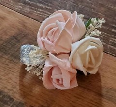 Blush Peach Pink Bridal Bouquet Sola Wood Flower Dusty Rose Wedding Flowers