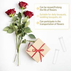 Vials for Flower Arrangements 2.8 Inch Floral Water Tubes Clear, 30 Pack