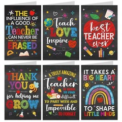 24 Pcs Thank You Cards for Teacher with Envelopes and Stickers Chalkboard App…