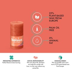 Bolsius 4 Pack Orange Rustic Pillar Candles – 2.75 X 5 Inches – Premium