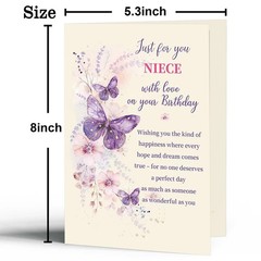 Niece Birthday Card Gift, Happy Birthday Card for Niece, Adult Birthday Gift …