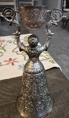 Vintage Silver Plated Gold Wash Double Toasting Wedding Cup Chalice Goblet toast