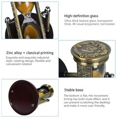 Sand Timers, Embossed 10 Mins Hourglass with Golden Sand, Vintage Bronze