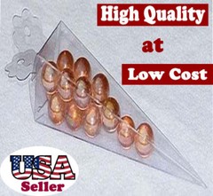 50~ Clear Plastic PVC Cone Shape Favor Boxes Wedding Party Gift Packing Display