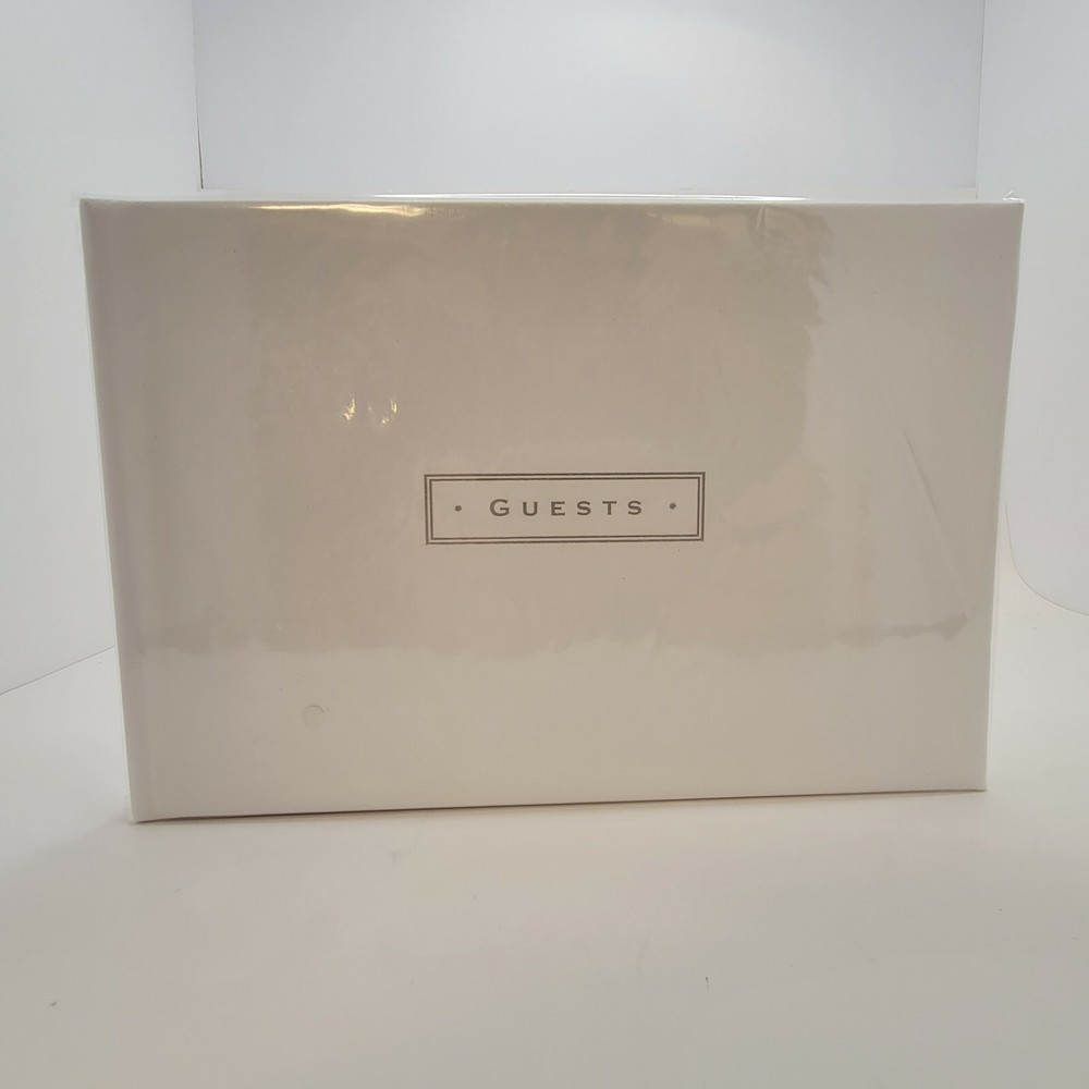 White Leather Guest Book – Genuine Leather – 96 Lined Pages