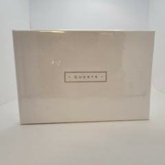 White Leather Guest Book – Genuine Leather – 96 Lined Pages
