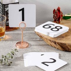 50Pcs Table Numbers 1-50, 3.7X4 Inch Plastic Table Numbers, Double Sided Tabl…