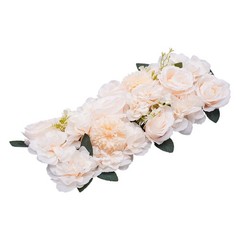 6* Dining Table Flower Centerpieces Silk Champagne Rose Flower Arrangement Deco