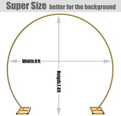 9ft Large Size Metal Circle Balloon Arch Stand Decoration, Indoor Outdoor Arch F