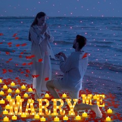 Hortsun Marry Me Light up Letters Proposal Decorations Will You Me, Red