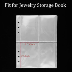Clear Double-Sided Inner Pages for Jewelry Storage Book 6 Ring Binder 20 Sheets