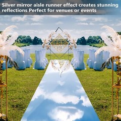 3.3 x 98.4 ft Aisle Runner for Wedding Ceremony Double Sided Reflective Carpe…
