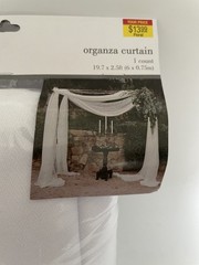 NWT Lot of 2 Studio His & Hers White Organza Curtains 19.7×2.5 Ft Sheer Panels